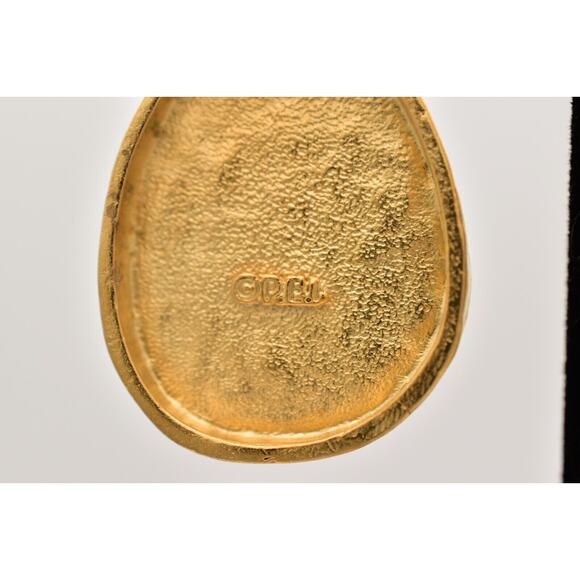 Fernando Originals Vintage Clip Earrings Dangle Brushed Gold Chunky NOS BinA18 - Picture 11 of 12